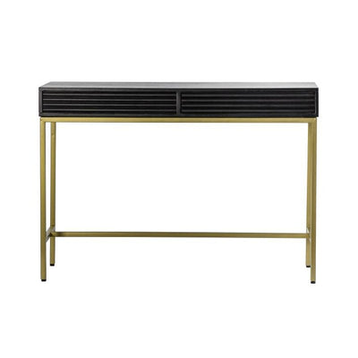 Mayfield Black & Gold Premium Rippled Console Table Furniture 