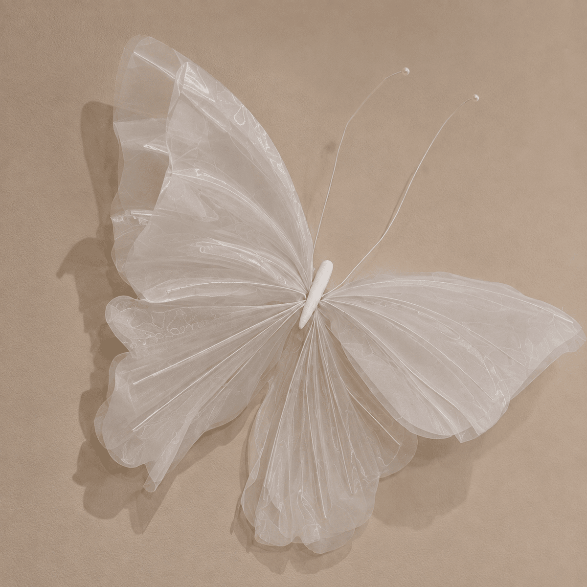 Medium White Decorative Organza Butterfly- 50cm Accessories 