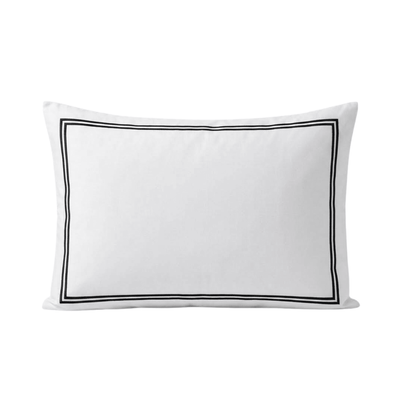 Meghan Black Embroidered Double Stitch Detail Pillowcase Pair Textiles 