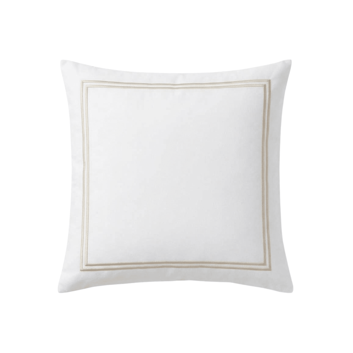 Meghan Champagne Embroidered Double Stitch Detail Large Cushion Cover - 60x60cm Textiles 
