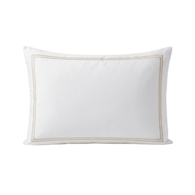 Meghan Champagne Embroidered Double Stitch Detail Pillowcase Pair Textiles 