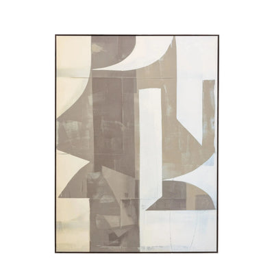 Meridian Taupe Abstract Framed Canvas Wall Art Accessories 