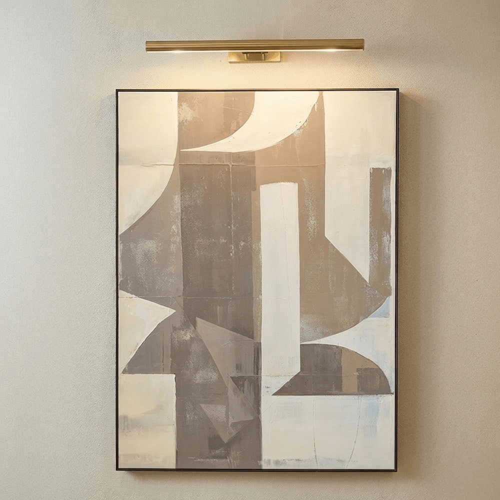 Meridian Taupe Abstract Framed Canvas Wall Art Accessories 