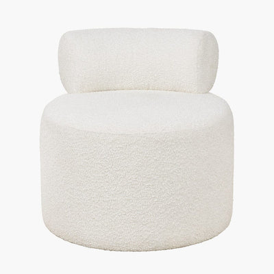 Meridian White Boucle Curved Accent Chair Furniture 