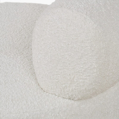Meridian White Boucle Curved Accent Chair Furniture 
