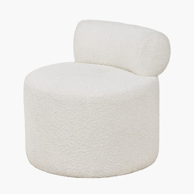 Meridian White Boucle Curved Accent Chair Furniture 