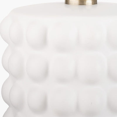 Mia White Bobbled Ceramic Table Lamp with Black Shade Lighting 