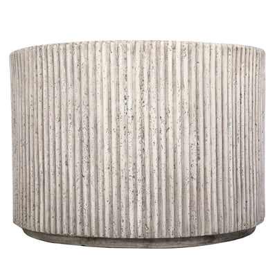 Mikono Natural Ribbed Stone Effect Round Coffee Table Furniture 