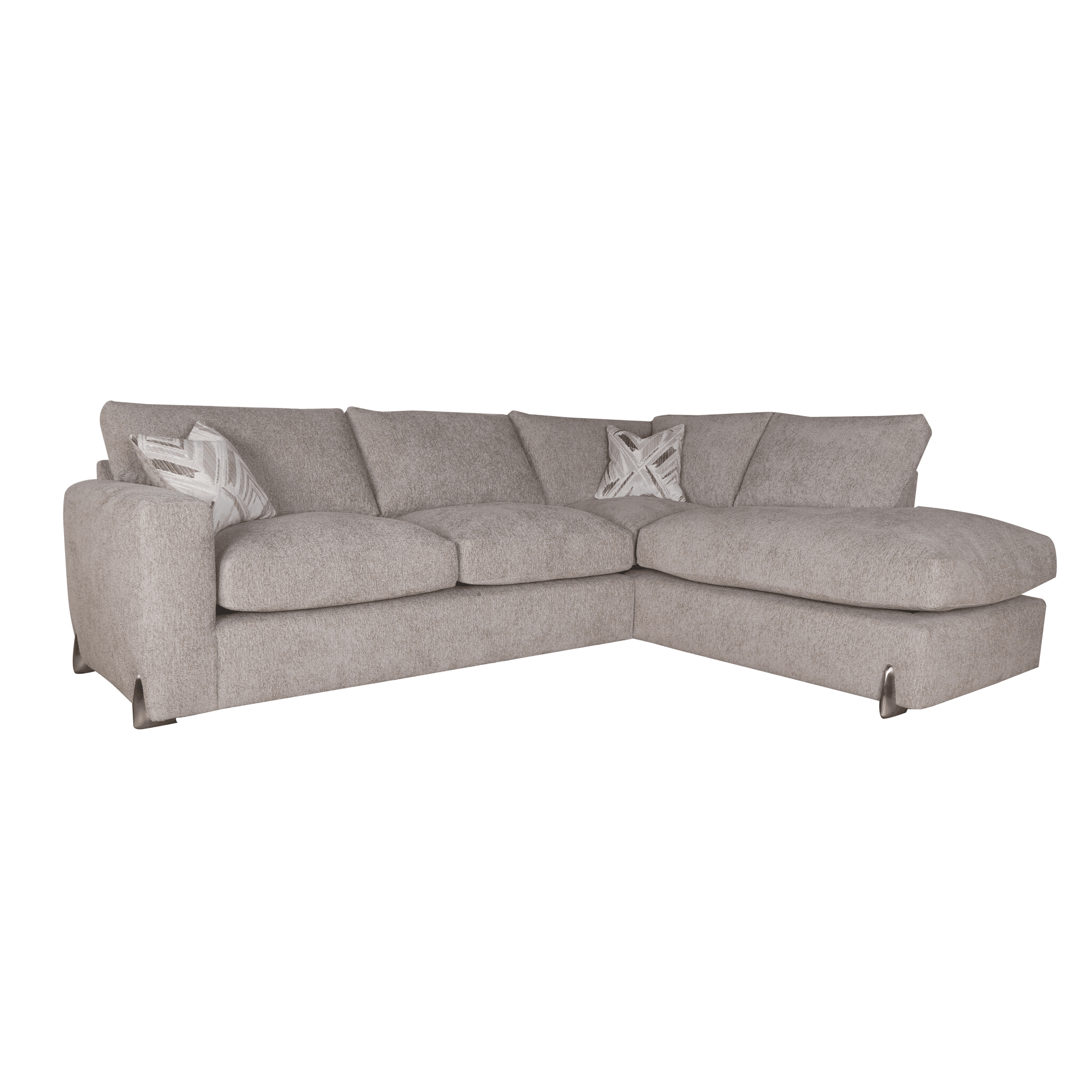 Mila Taupe Soft Textured Sofa Range with Gold Feet Sofa 
