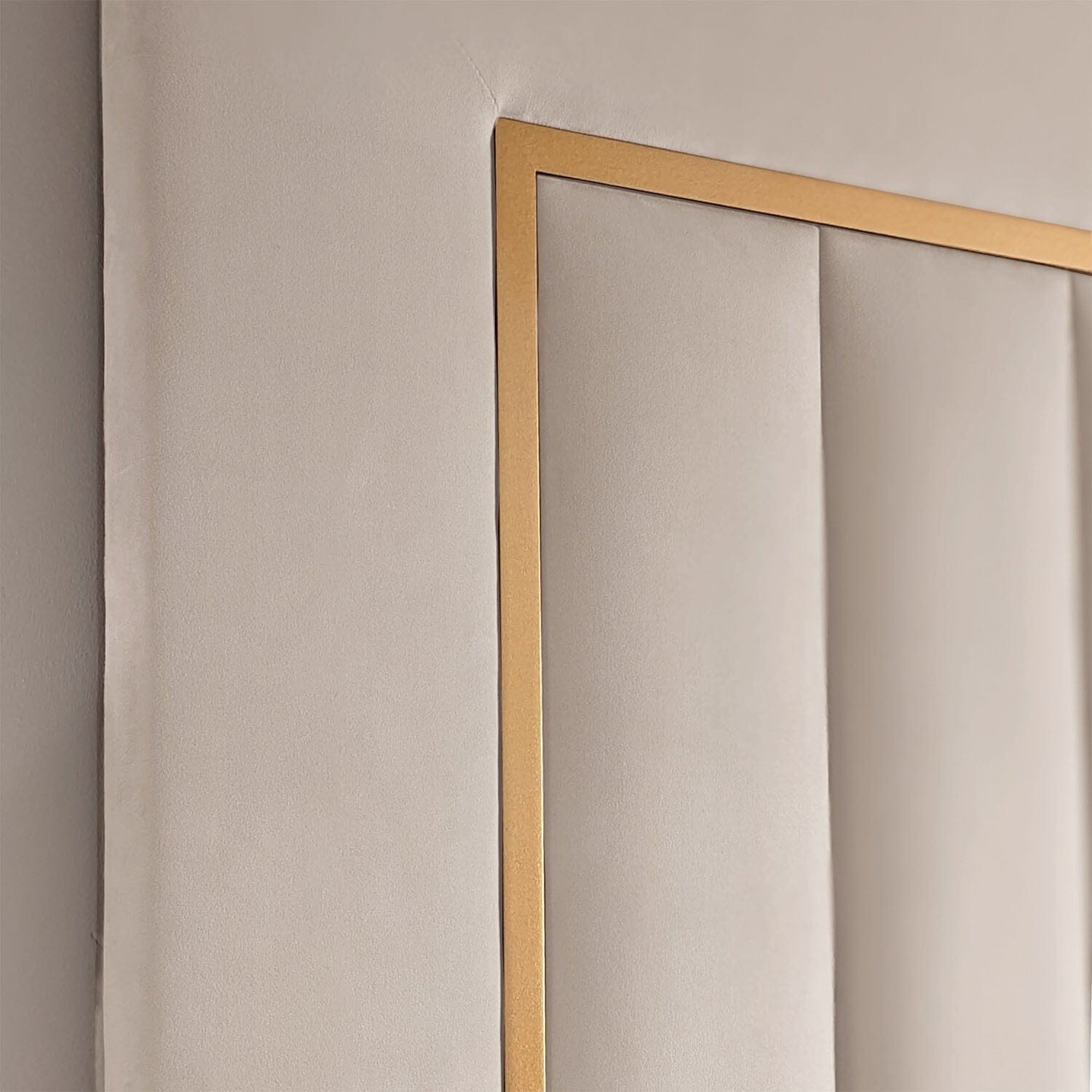Milan Cream & Gold Channelled Luxury Headboard Beds and Headboards 