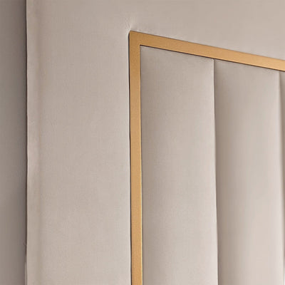 Milan Cream & Gold Channelled Luxury Headboard Beds and Headboards 
