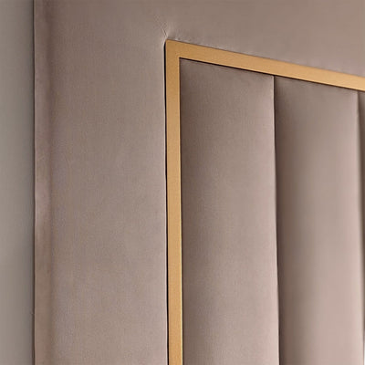 Milan Mink & Gold Channelled Luxury Headboard Beds and Headboards 