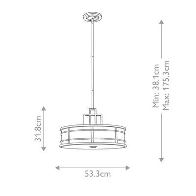 Millie Bronze 3 Light Pendant Ceiling Light Lighting 