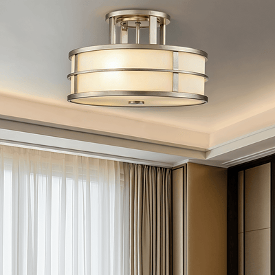 Millie Painted Brass 3 Light Semi-Flush Ceiling Light Lighting 