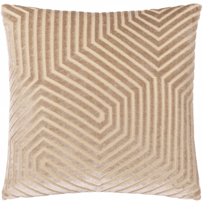 Milly Mink Velvet Geometric Cushion - 45x45cm Textiles 