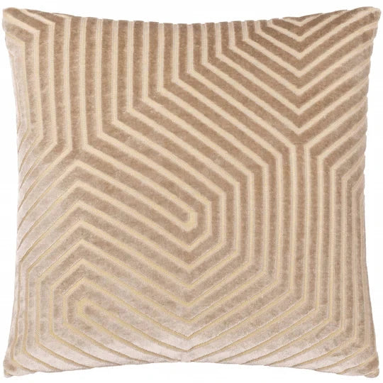 Milly Mink Velvet Geometric Cushion Cover - 45x45cm Textiles 