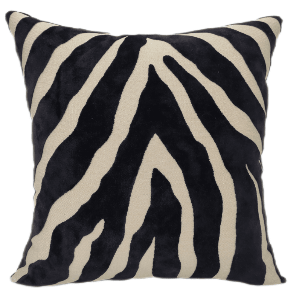 Mimi Black & Cream Zebra Print Cushion - 43x43cm Textiles 