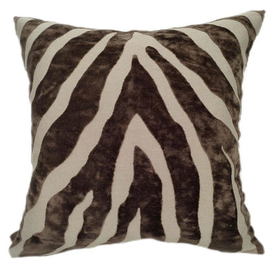 Mimi Brown & Cream Zebra Print Cushion - 43x43cm Textiles 