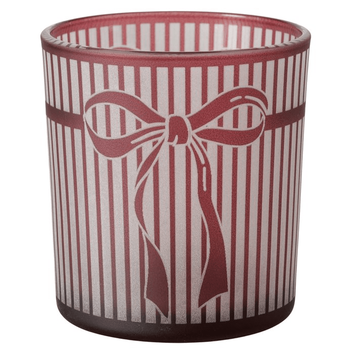 Mini Festive Red Striped Candle Holder Accessories 
