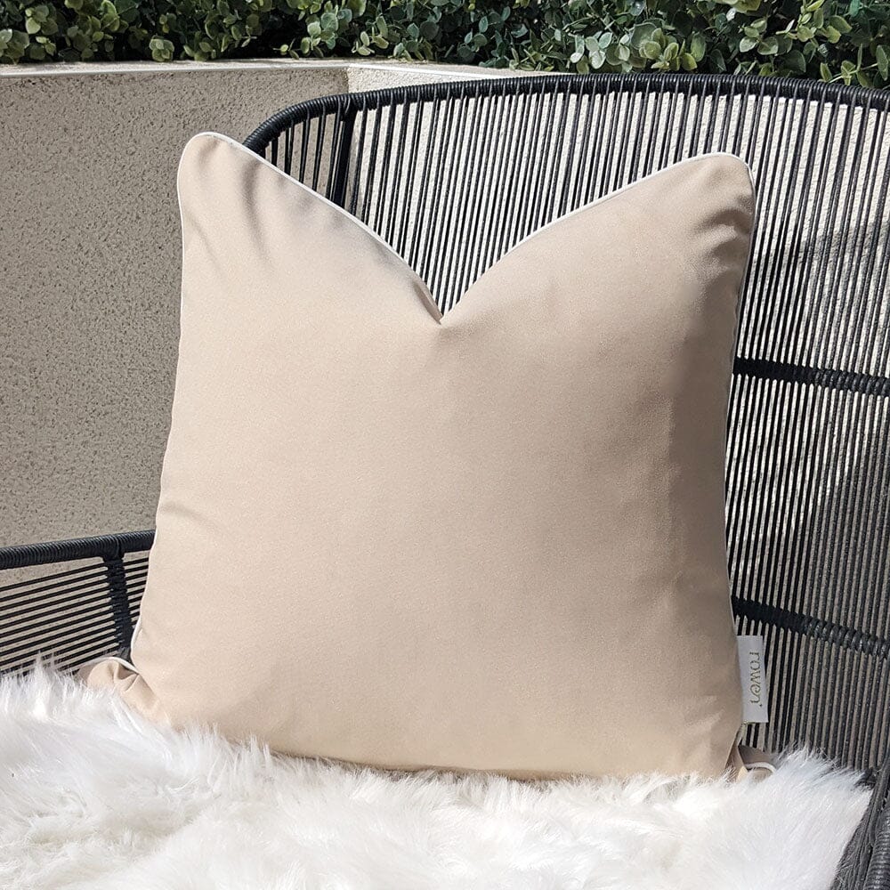Mink Outdoor Cushion with Cream Piping - 43 x 43cm Accessories 