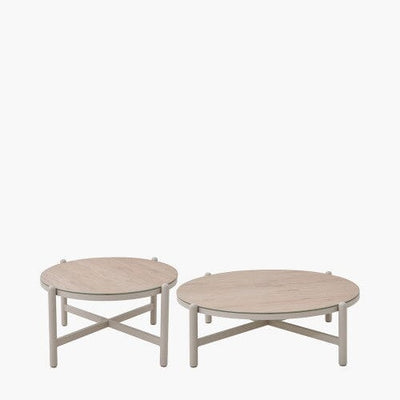 Moeven Cream Set of 2 Outdoor Tables Outdoor 