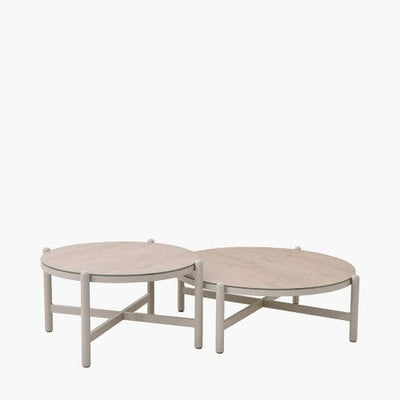 Moeven Cream Set of 2 Outdoor Tables Outdoor 
