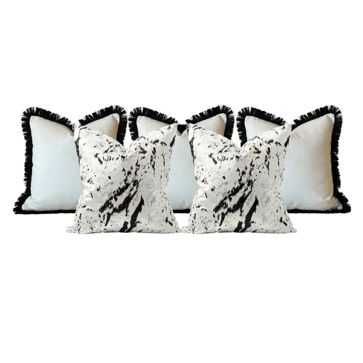 Monochrome Cushion Cover Bundle - Set of 5 Textiles 