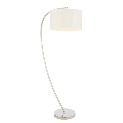Moreto Silver Floor Lamp with White Shade Lighting 