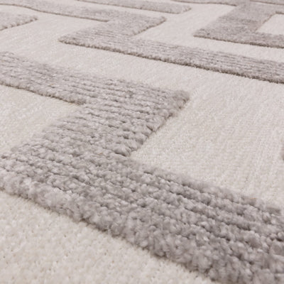 Morocco Grey & Cream Geometric Rug 
