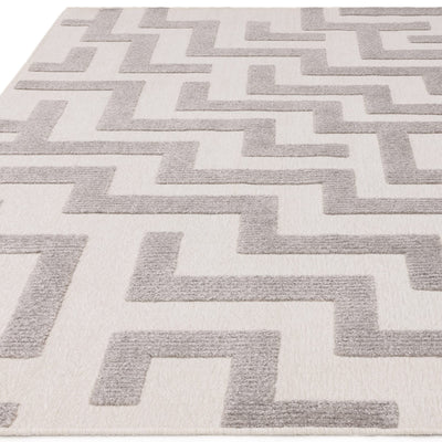 Morocco Grey & Cream Geometric Rug 