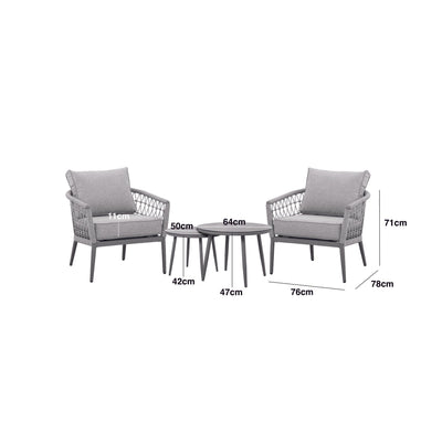 Morocco Outdoor Cream & Taupe Chair Lounge Set Outdoor 