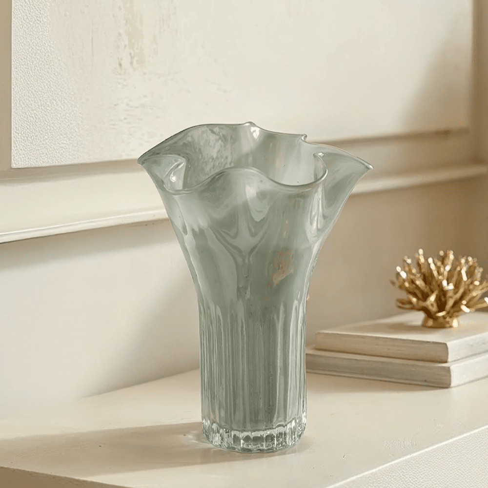 Moss Light Green Tall Glass Decorative Vase Accessories 