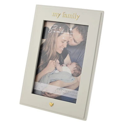 'My Family' Cream & Gold Photo Frame Accessories 
