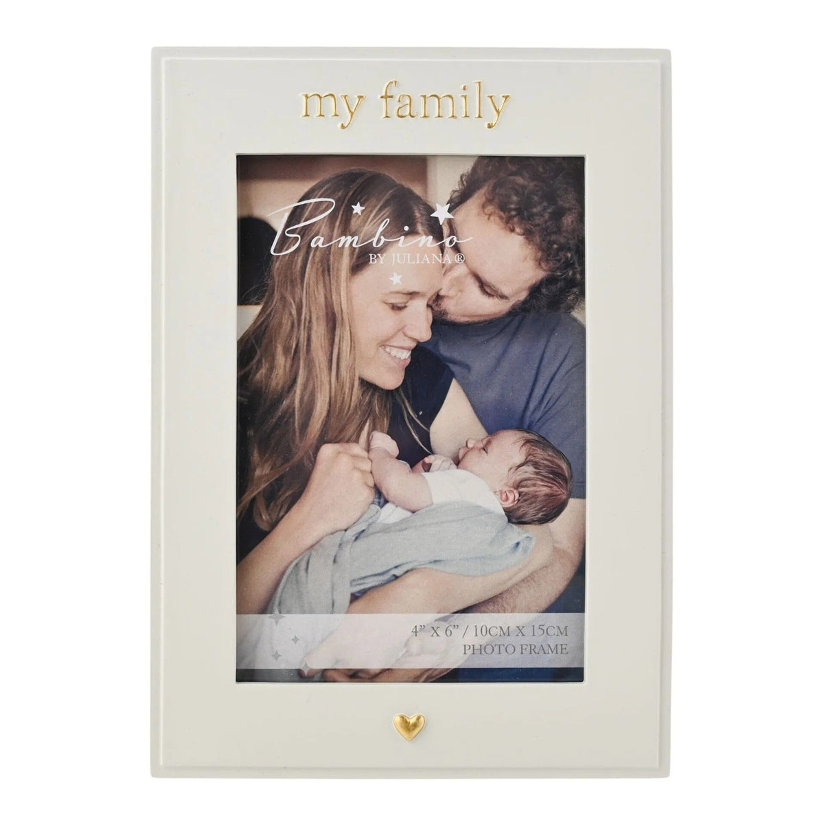 'My Family' Cream & Gold Photo Frame Accessories 
