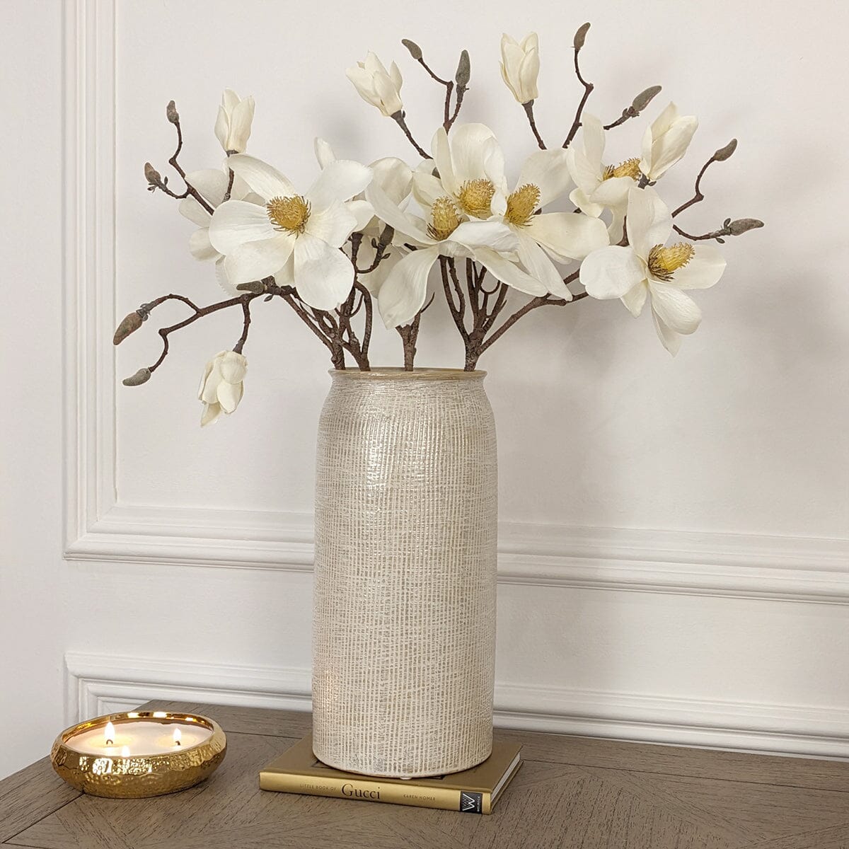 Mystic Large Textured Neutral Vase Accessories 