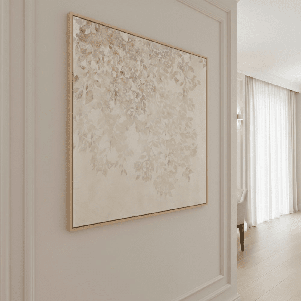 Nadine White & Natural Floral Framed Canvas Wall Art Accessories 