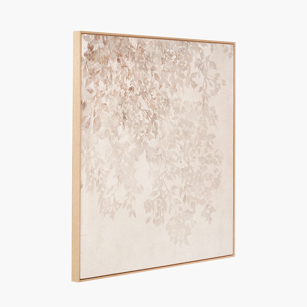 Nadine White & Natural Floral Framed Canvas Wall Art Accessories 
