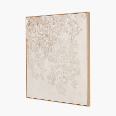 Nadine White & Natural Floral Framed Canvas Wall Art Accessories 