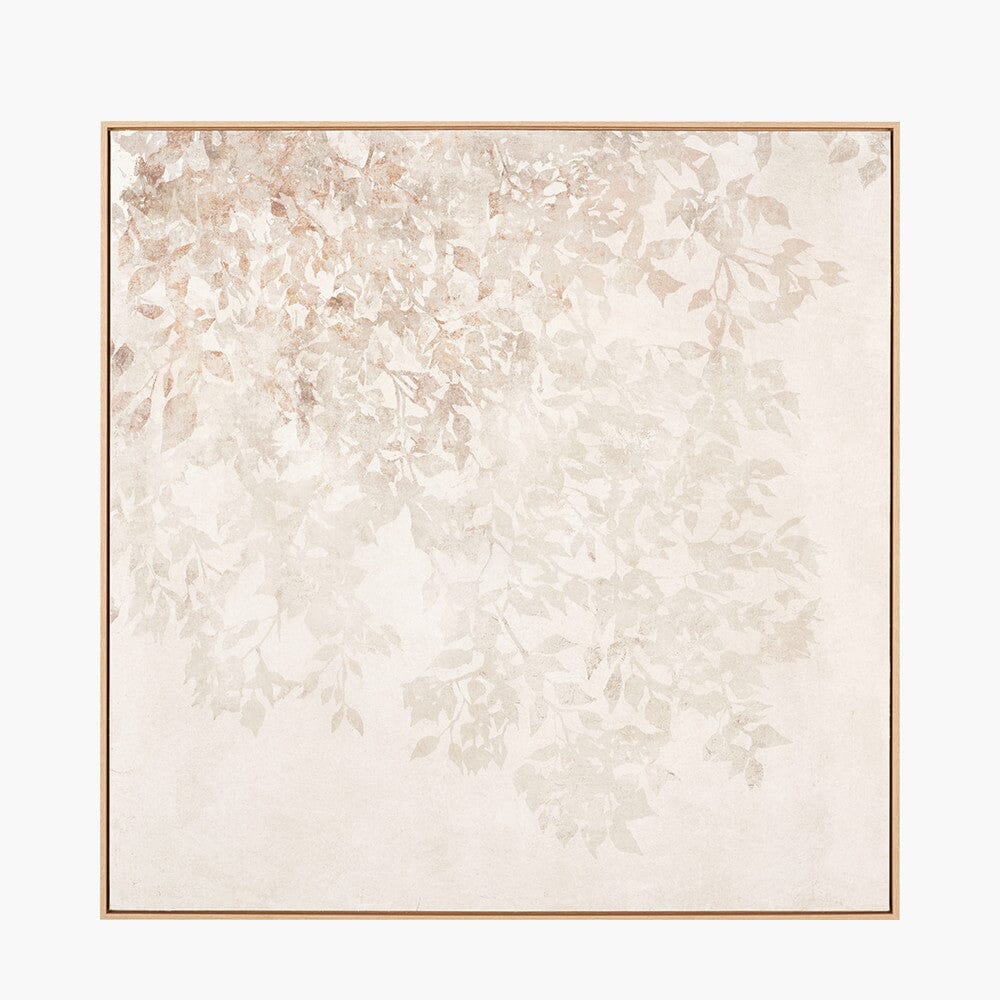 Nadine White & Natural Floral Framed Canvas Wall Art Accessories 