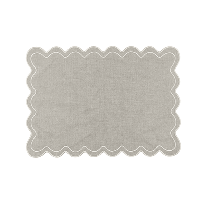Naomi Cream Linen Look Squiggle Edge Placemat Accessories 