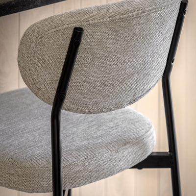 Naomi Natural Upholstered Bar Stool with Black Legs - Set of 2 Furniture 