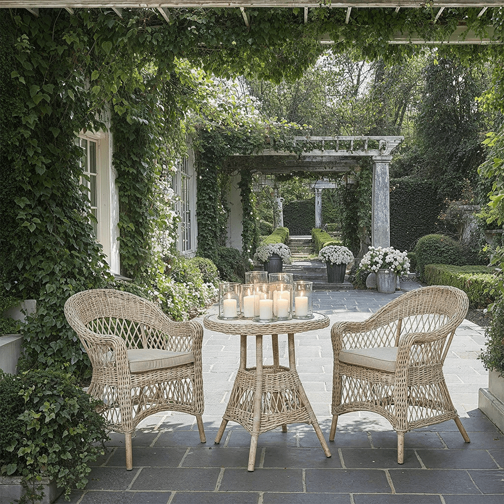 Naxos Outdoor Wicker Woven 2 Seater Dining Set Outdoor 