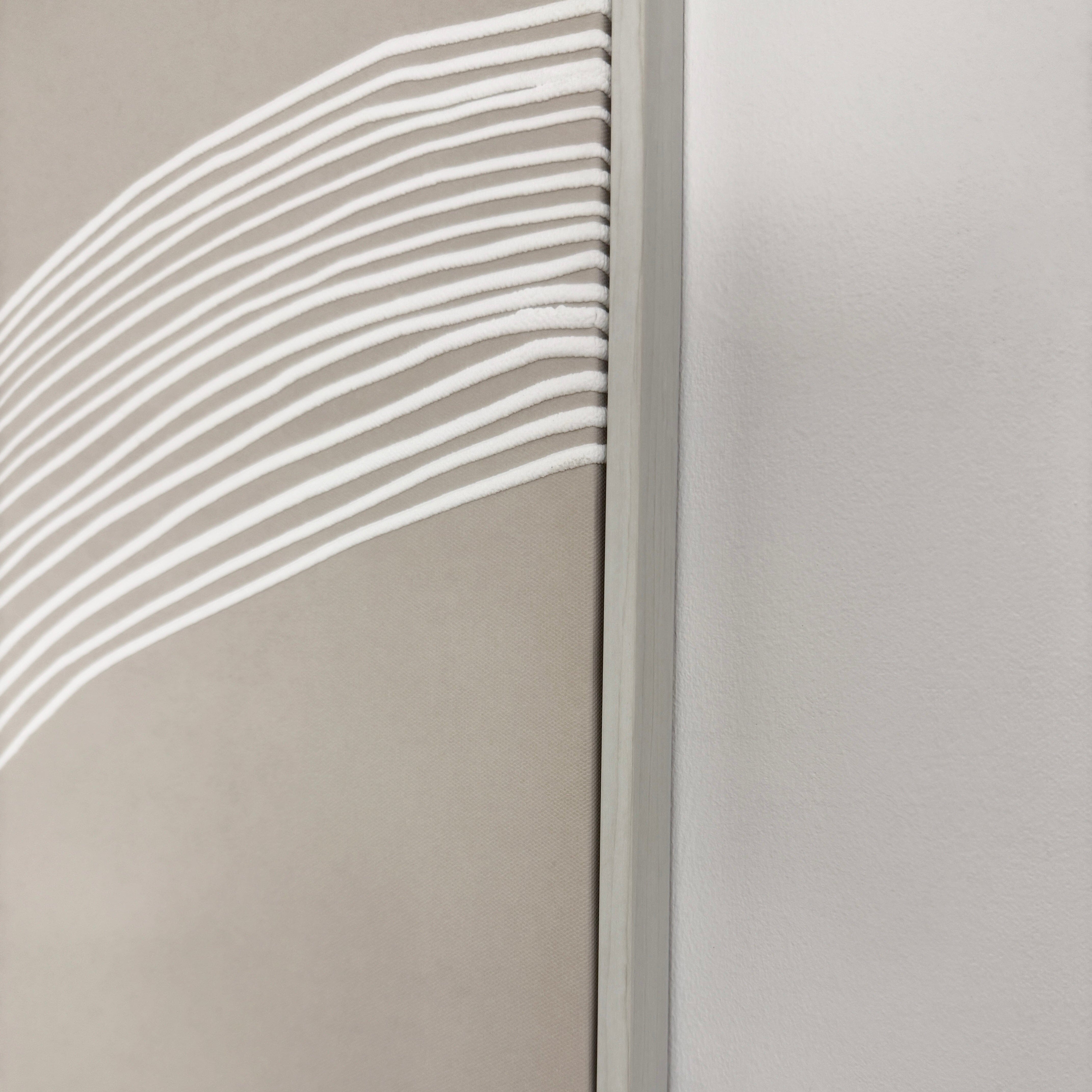 Nelly Taupe Abstract Lines Framed Wall Art - I Accessories 