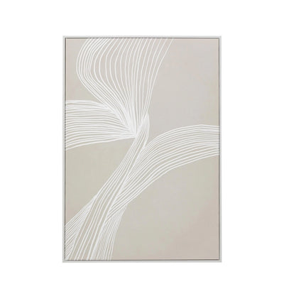 Nelly Taupe Abstract Lines Framed Wall Art - I Accessories 