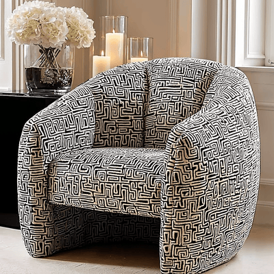 Nerissa Black Patterned Accent Chair Furniture 