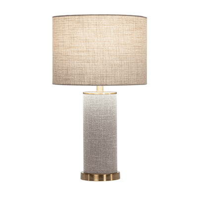 Nerisse Beige Linen Fabric Table Lamp with Gold Base Lighting 
