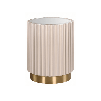 Nobbu Champagne Fluted Round Side Table with Mirrored Top Furniture 