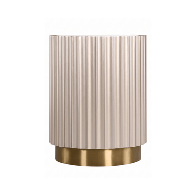 Nobbu Champagne Fluted Round Side Table with Mirrored Top Furniture 