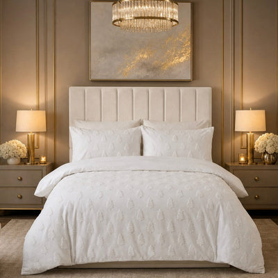 Noelle White Tufted Christmas Tree Duvet Set Textiles 