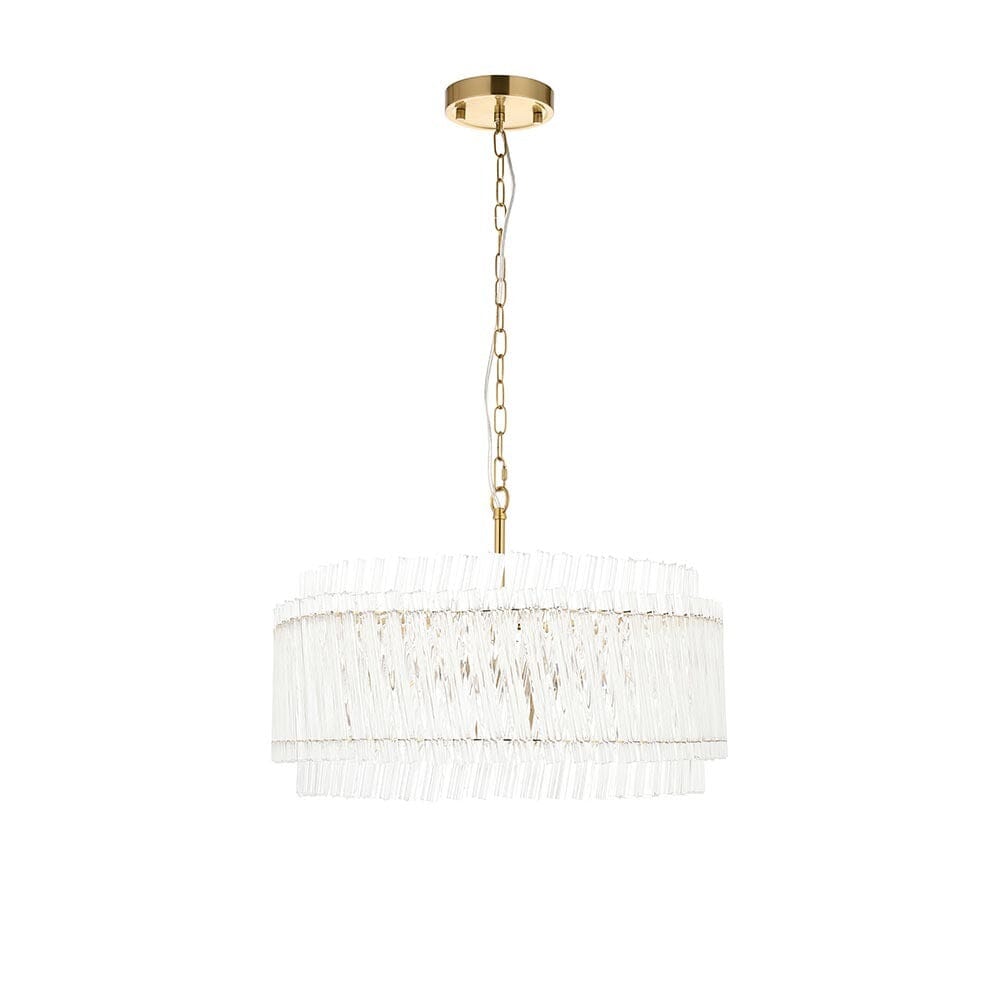 Noema Gold 5 Light Glass Rod Statement Pendant Ceiling Light Lighting 